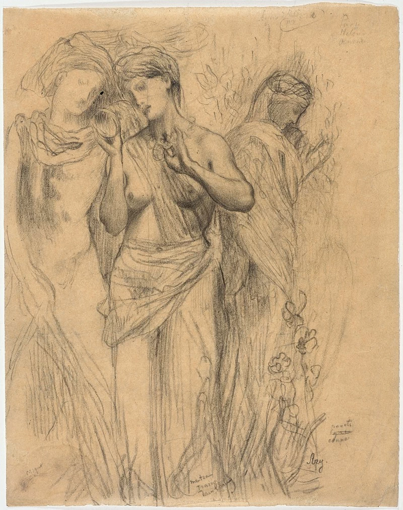 Studio di tre figure drappeggiate in stile antico